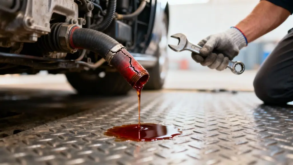 power steering fluid leak symptoms cracked hose.jpg