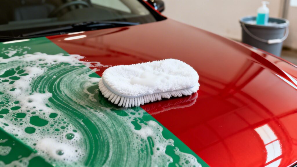 can you use dish soap for car wash wash mitt