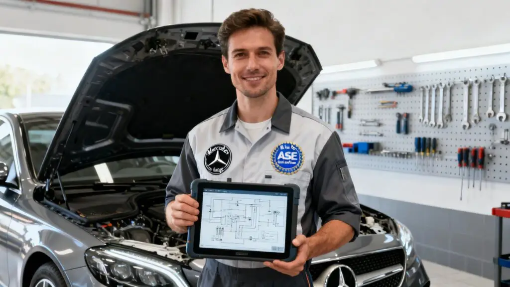 certified mercedes mechanic car diagnostic