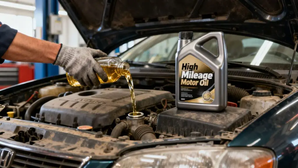 high mileage oil change motor oil