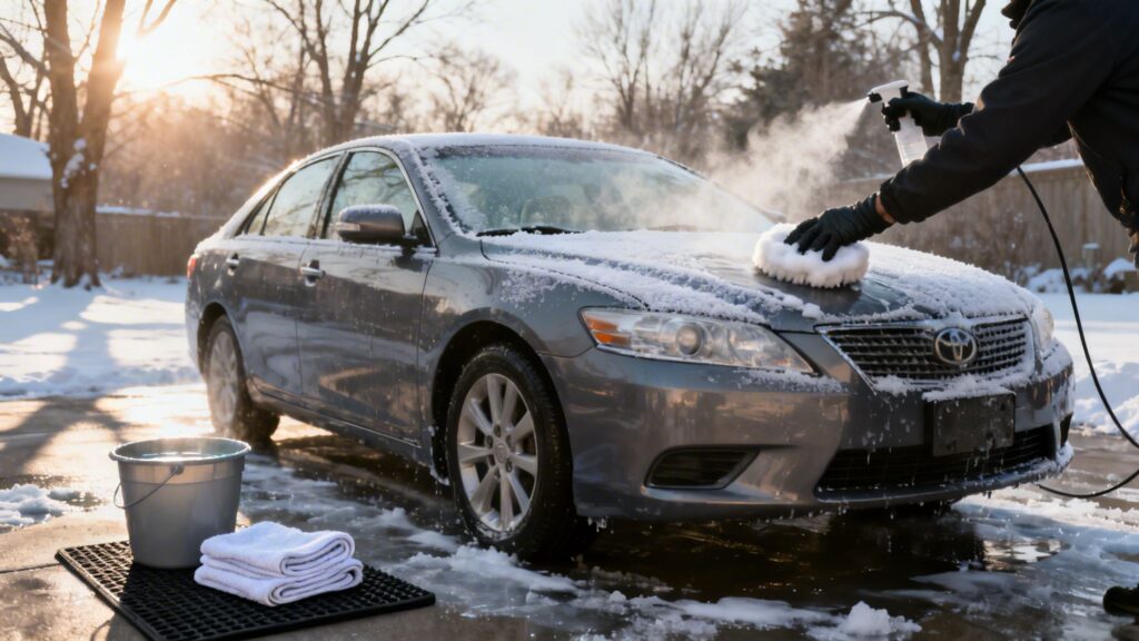 wash car freezing weather winter car wash