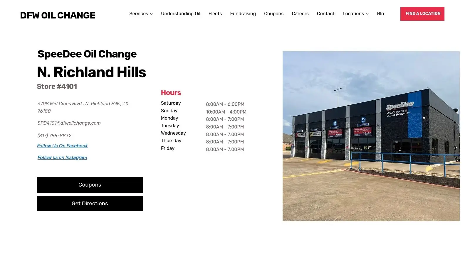 SpeeDee Oil Change (DFW Oil Change group) – North Richland Hills