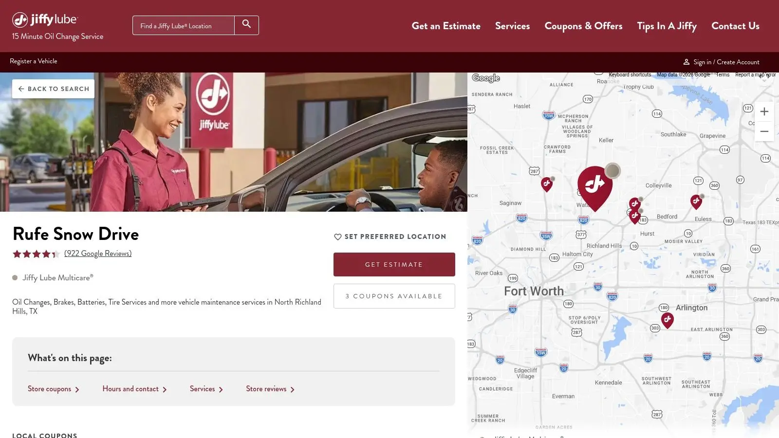 Jiffy Lube – North Richland Hills (5619 Rufe Snow Dr)