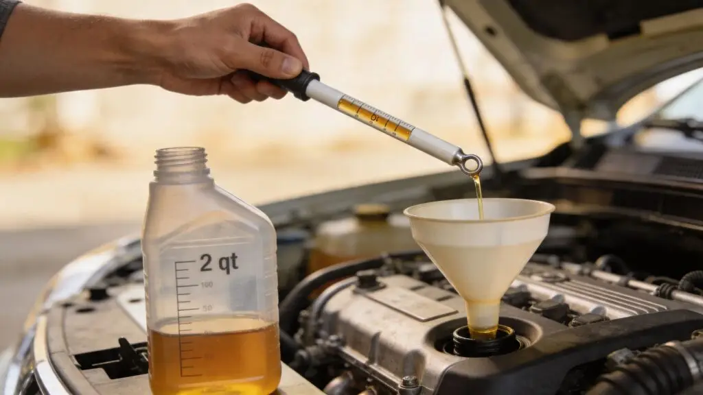 oil change how much oil oil pouring