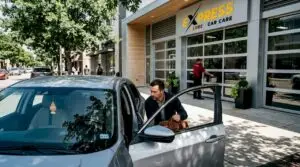 Driver arriving at local auto shop morning