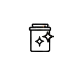 Minimalist clean trash can icon with sparkles