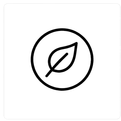 Minimalist leaf icon inside a circle