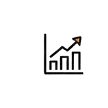 Rising bar chart with upward arrow
