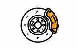 Illustration of a car brake disc and caliper