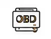 OBD diagnostic port icon on white background