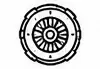 Black and white mechanical gear or turbine icon