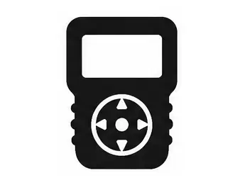 Icon of handheld device with screen and direction pad