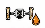 Pipe valve with leaking drop of liquid