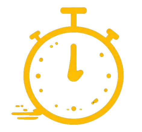 Yellow stopwatch icon representing quick time or speed