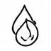 Minimalist icon of overlapping water droplets