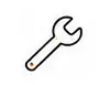 Simple wrench icon on white background