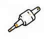 Small white audio jack adapter illustration
