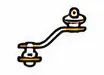 Simple icon of a curved metal pipe fitting