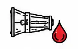 Funnel icon beside a red blood droplet