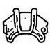 Simple black and white mechanical bracket icon