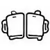 Simple line drawing of two clinking mugs