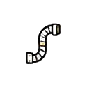 Curved metal pipe in an S-shape
