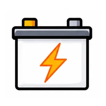 Battery icon with orange lightning bolt symbol