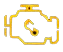 Yellow check engine warning light icon