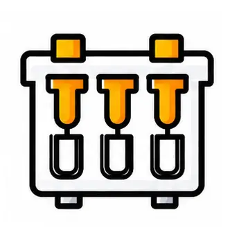 Stylized icon of a battery or power cells