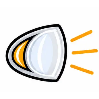 Stylized car headlight icon with shining beams