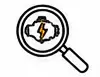 Magnifying glass highlighting an engine with lightning bolt