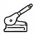 Simple line icon of a hole punch tool