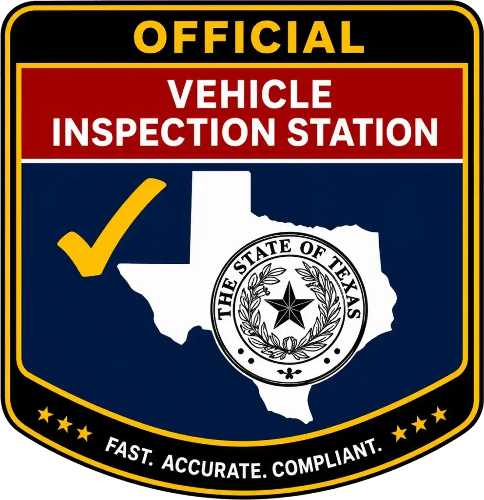 Official Texas vehicle inspection station badge