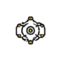 Minimalist mechanical gear or rotor icon
