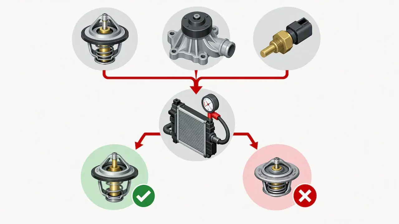 Cooling system diagnostic paths and components