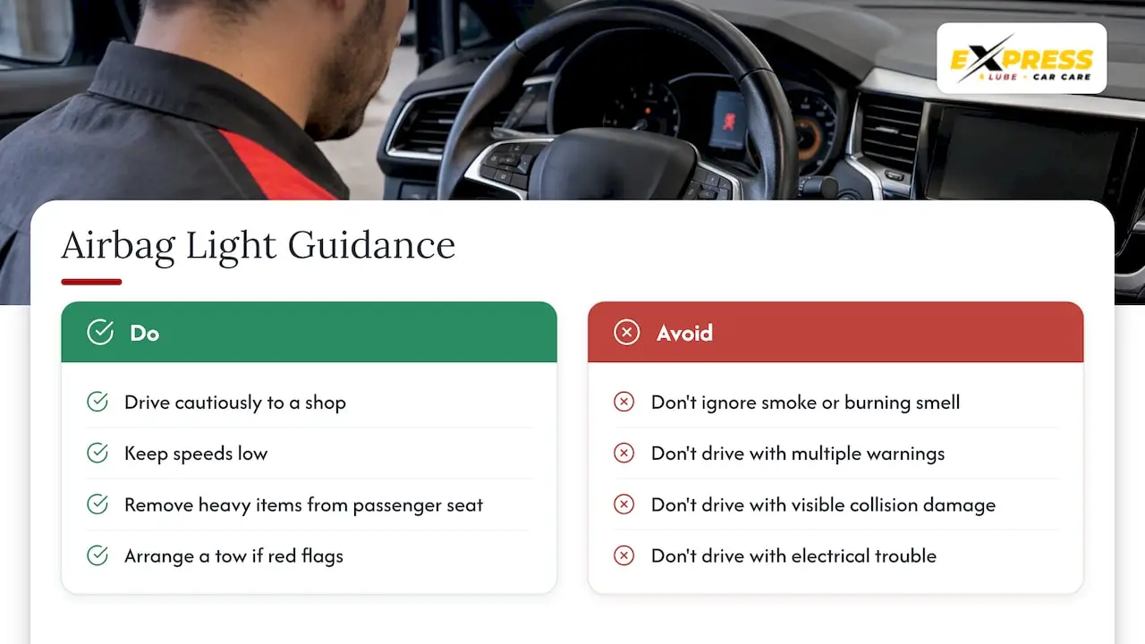 Is it safe to drive with the airbag light on? — overview diagram